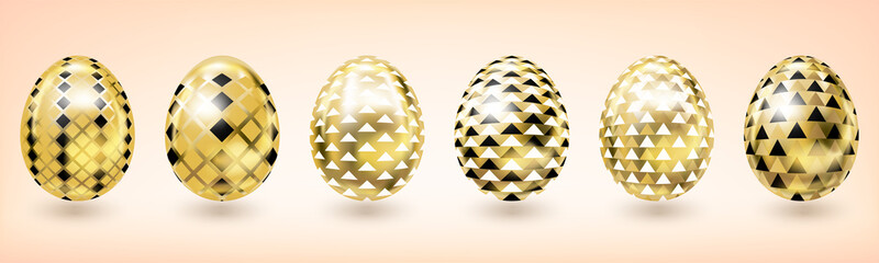 Yellow gold Easter egg with diamond decor, light background