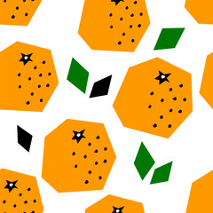 Seamless pattern with cut out oranges.