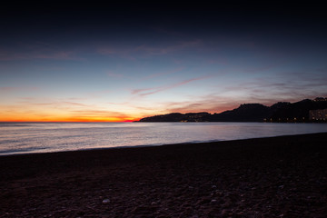 Fototapeta premium sunset on the beach in almunecar spain
