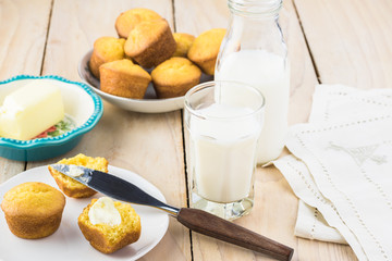 Mini cornbread muffins.