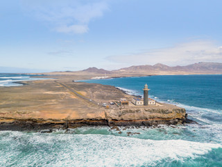 Lighthouse located on Punta Jandia, Fuertreventura, Spain