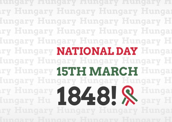 Typography illustration of Hungary's national day on march 15 th.