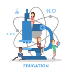 Education web banner. E-learning and remote training