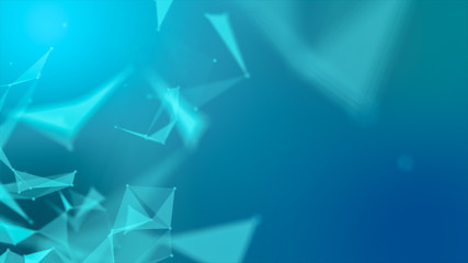 Blurry Structure molecule and communication. Scientific concept for your design.Blurry Geometric abstract background with connected line and dots.
