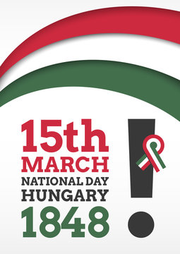 Vector illustration for the national day of hungary on march 15th. 1848 march 15 poster for Hungary's independence day.