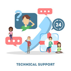 Man support clients and help them with problems