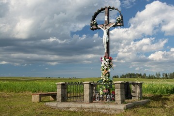 Cross in the field. Nova Lesna. Tatras. Slovakia. Europe. 