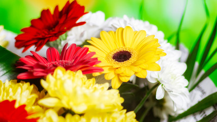 bright bouquet of red white
