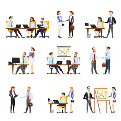 Office worker set. Collection of business people