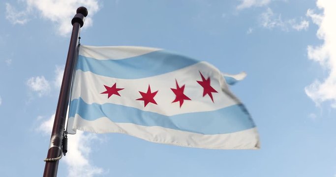 Chicago Illinois USA city flag