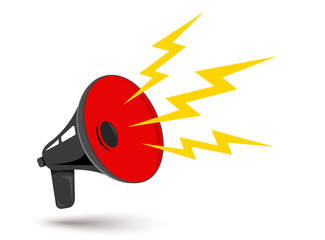 Vector retro black megaphone.