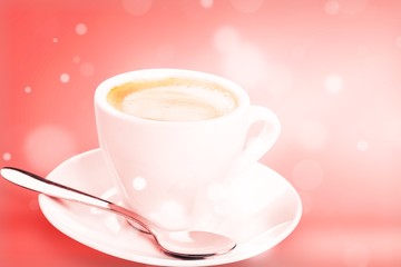 Black coffee in white cup isolated on  background