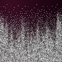 Round silver glitter luxury sparkling confetti. Sc