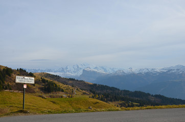 Col de Joux Plane, Altitude 1700m, With Mont Blanc in the Background
