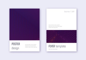 Minimalistic cover design template set. Violet abs