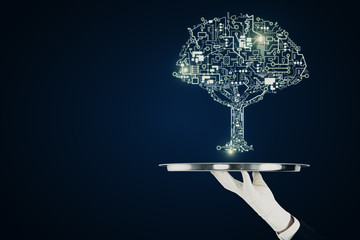 Artificial intelligence and service concept