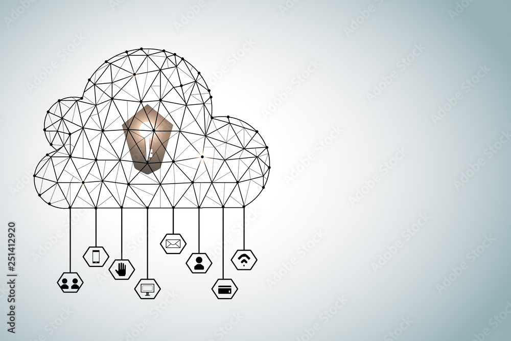 Aufkleber cloud computing and internet concept