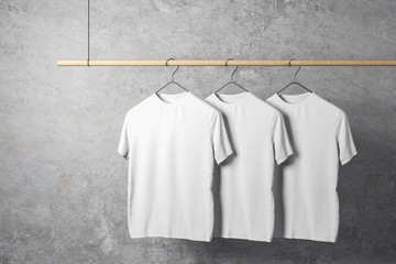 Empty three white tshirts - Powered by Adobe