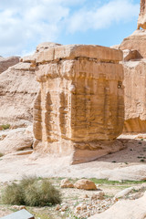 Djinn Block in ancient city of Petra in Jordan. Petra is one of the New Seven Wo
