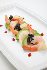 Shrimp Cocktail with Black Caviar