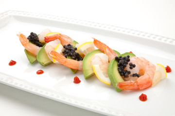 Shrimp Cocktail with Black Caviar