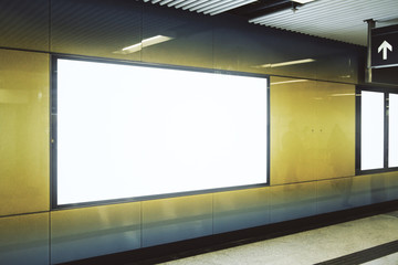 Empty white underground banner
