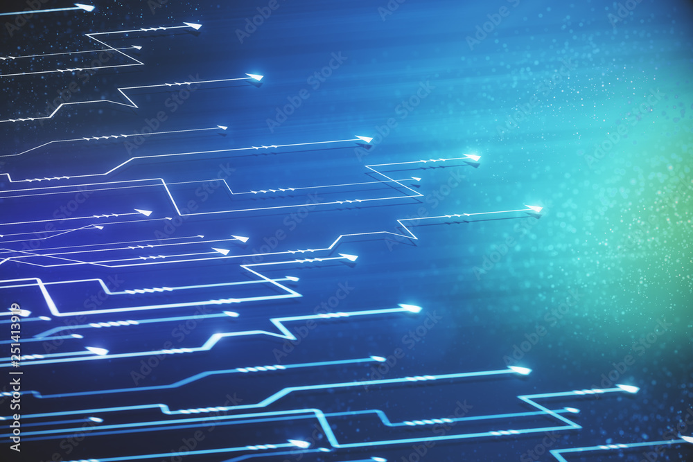 Poster abstract circuit arrows backdrop