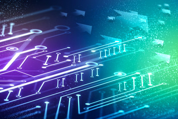 Abstract circuit arrows wallpaper