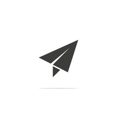 Monochrome vector illustration of a Paper plane icon icon , isolated on a white background.
