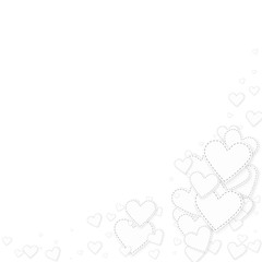 White heart love confettis. Valentine's day corner