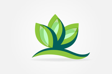 Ecology leafs plant logo vector image
