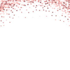 Pink heart love confettis. Valentine's day gradien