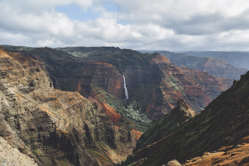 Massive waterfall and giant canyon 