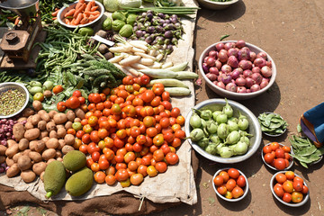 Marché de légume en Inde du Sud