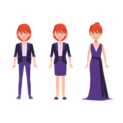 Сute woman in different style.