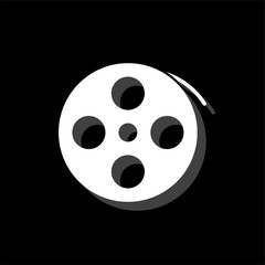 Reel film icon flat