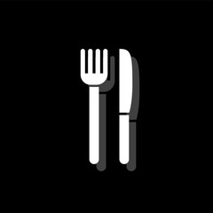 Fork knife icon flat