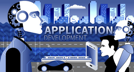 Application development modern concept. Flat vector illustration
