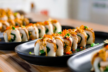 sushi on plate