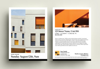 Black and White Real Estate Open House Postcard Layout