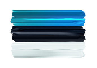 Estonia colorful brush strokes painted flag.