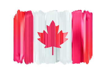 Canada colorful brush strokes painted flag.