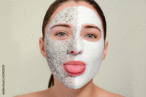 The Face Of Woman With A Cosmetic Mask Concept Spa The Face Of Woman With A Cosmetic Mask Concept Spa Beauty