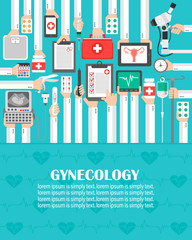Gynecology medical flat design.lorem ipsum is simply text.Vector illustration 