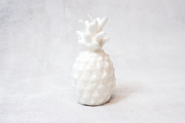 White pine apple on white background. minimal food idea concept.