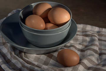 Still life with eggs.