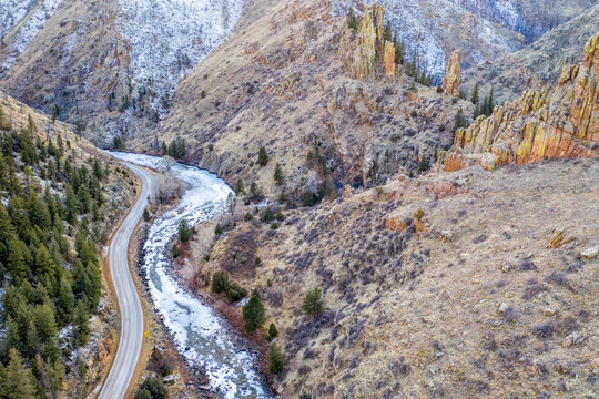 river canyon aerial view