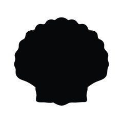 A black and white vector silhouette of a shell