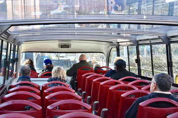 Sight from upstairs in hop on hop off bus.