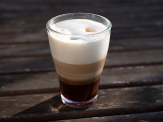 Morning Coffee with milk foam in high resolution
